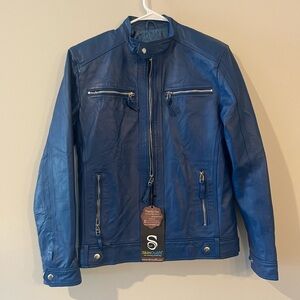 Blue Leather Jacket